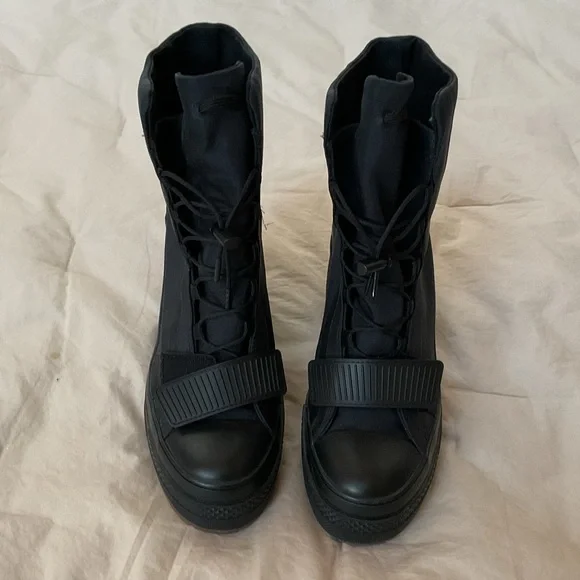 Converse Black Lace Up Platform Boots, 7 - Picture 8 of 9